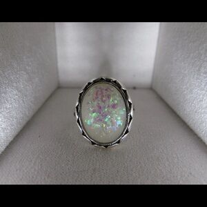 Elegant Silver Opal Ring